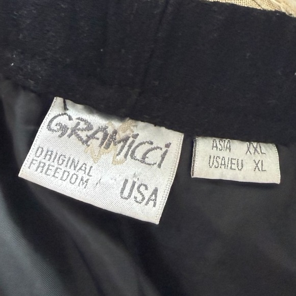 Gramicci Wool Blend Pleated Pants Black Mens Size XL Belted GMP-21F057 - Picture 3 of 8